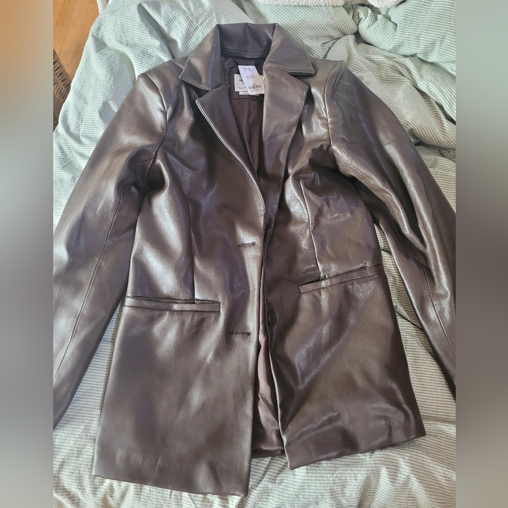 Abercrombie vegan leather blazer